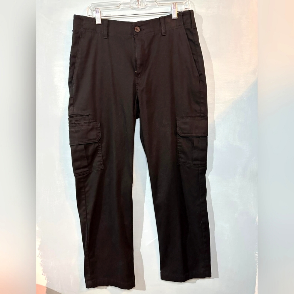Mens Dickies Black Cargo Pants Flexible & Durable 32x30